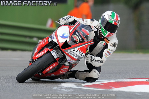 2009-09-26 Imola 0916 Variante alta - Supersport - Free Practice - Danilo DellOmo - Honda CBR600RR